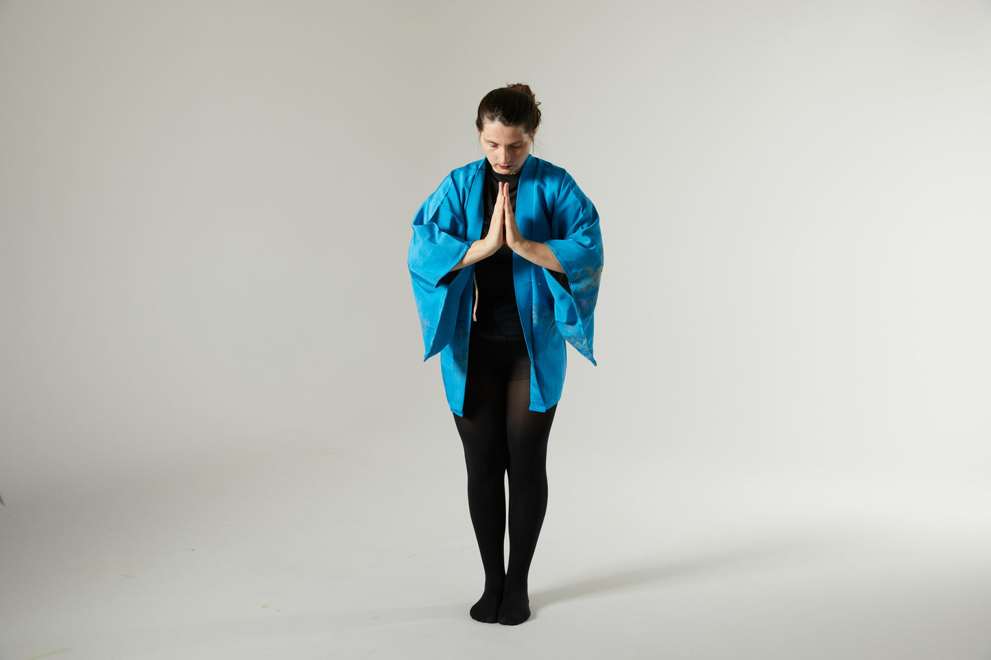 Unique Handcrafted Silk Haori "Blue Glitter"