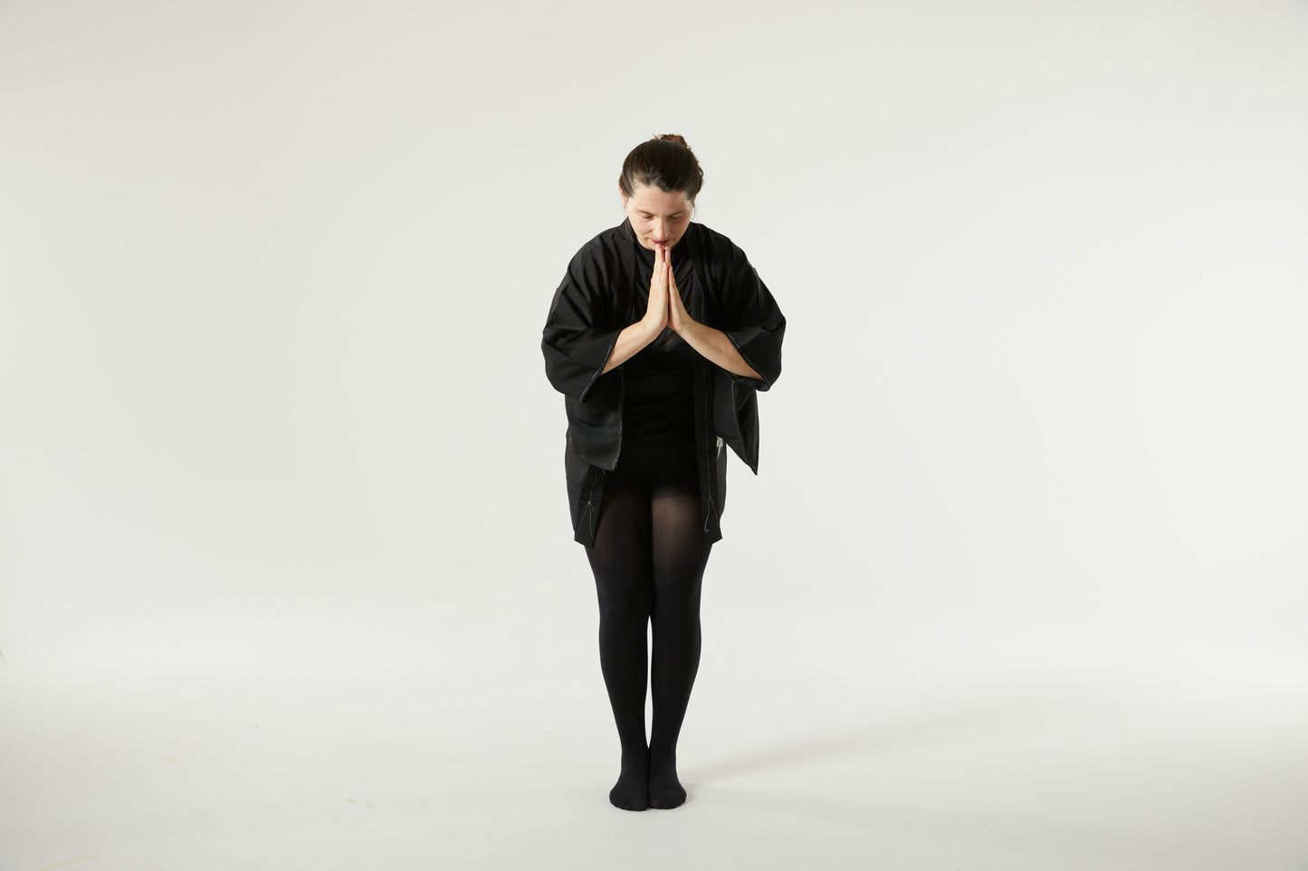 Vintage Silk Haori " Black Flower"
