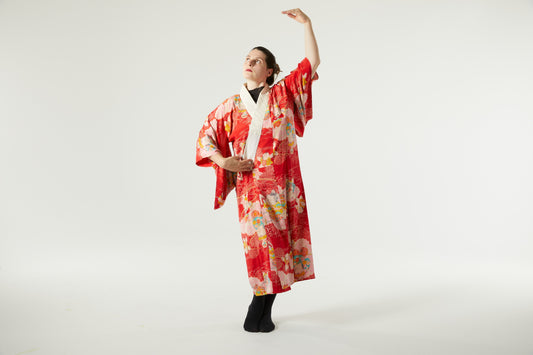 The "Lovely Time" Vintage Artistic Kimono