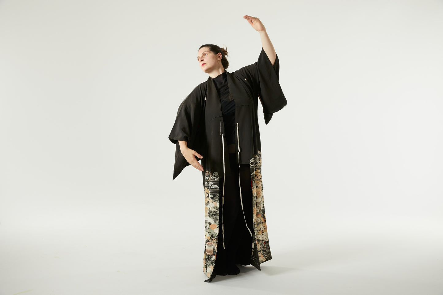 Unique Artistic Silk Kimono "Dark Kingdom"