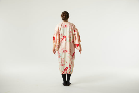 Summer Vintage Kimono Handcrafted "AYU"